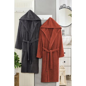 Промо сет Хавлиени халати - Керемида и Сиво Промо сет Хавлиени халати - Керемида и Сиво