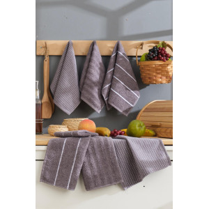 6 бр. кухненски кърпи 30х50 см. - антрацит 6 бр. кухненски кърпи 30х50 см. - антрацит