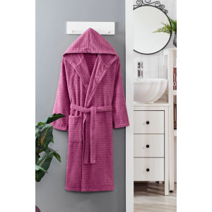 Халат с качулка DOGA - Пепел от рози Халат с качулка DOGA - Пепел от рози