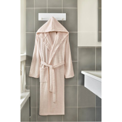 Халат с качулка DOGA - Бежово