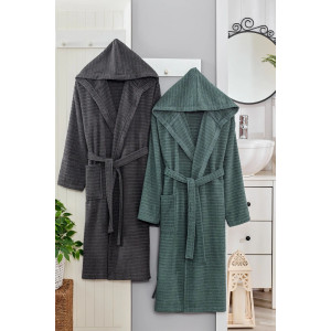 Промо сет Хавлиени халати - Тъмнозелено и Сиво Промо сет Хавлиени халати - Тъмнозелено и Сиво