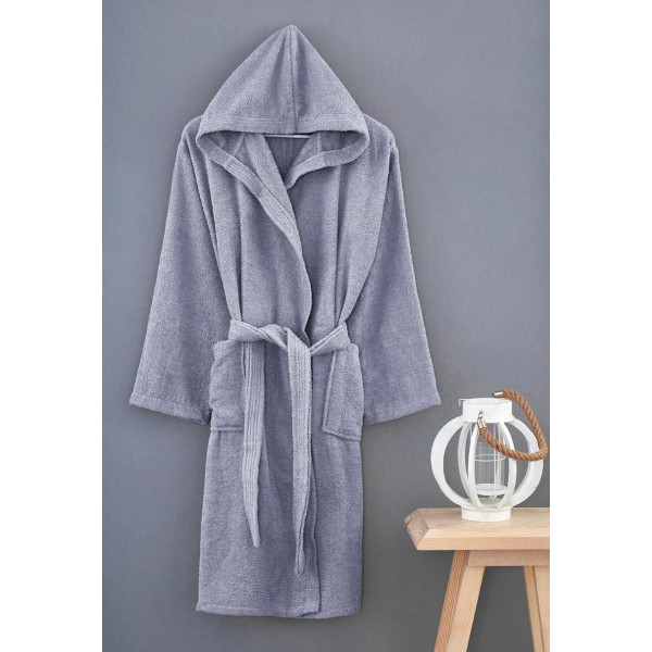 Стилен халат за баня в сиво