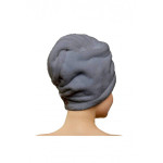 Сива кърпа за глава с копче - 100% Памук