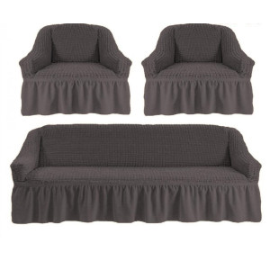 Еластичен калъф за фотьойл и диван 3-1-1 - Антрацит