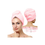 Памучна розова кърпа за глава с копче