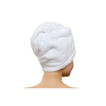 Памучна бяла кърпа за глава с копче