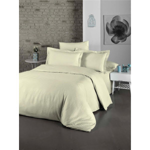 Памучен спален комплект в Екрю Райе Памучен спален комплект в Екрю Райе