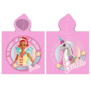 Памучно пончо за плаж за момиче Barbie And Unicorn Памучно пончо за плаж за момиче Barbie And Unicorn