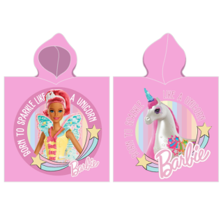 Памучно пончо за плаж за момиче Barbie And Unicorn