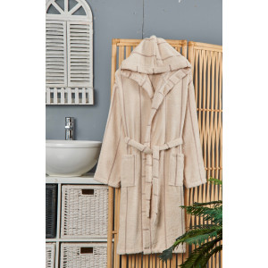 Халат на райе - Бежово Халат на райе - Бежово