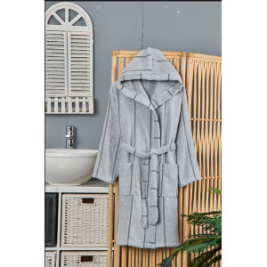 Халат на райе - Сиво Халат на райе - Сиво