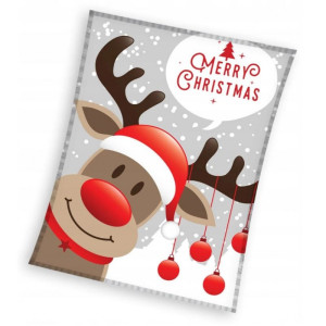 Поларено одеяло с коледен десен Deer