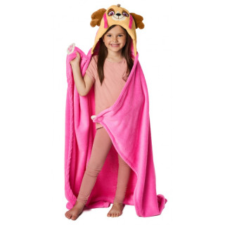 Детско одеяло от полар с качулка Dog Patrol - розово