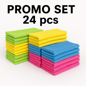24 бр. микрофибърни кърпи за почистване	 24 бр. микрофибърни кърпи за почистване