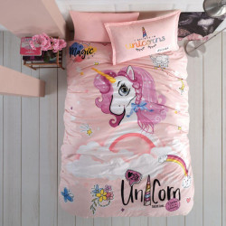 Юношеско спално бельо Pink Dreams - Сатениран ранфорс