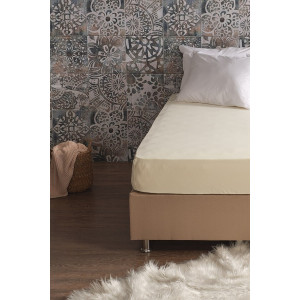 Чаршаф с ластик в екрю - Памучно трико