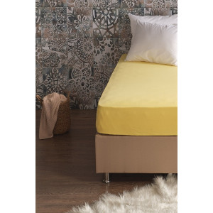 Чаршаф с ластик в жълто - Памучно трико Чаршаф с ластик в жълто - Памучно трико