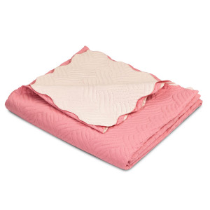 Двулицево покривало за легло Pink and cream