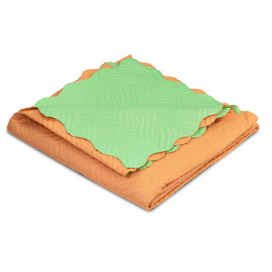 Двулицево покривало за легло Green and peach