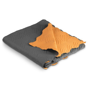 Микрофибърно покривало с две лица в оранжево и черно