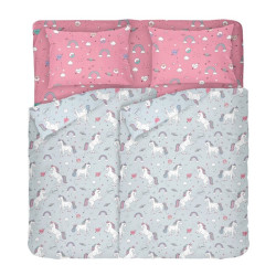 Комплект чаршафи за дете от ранфорс с 5 части Fairy Unicorn