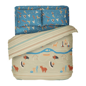 Комплект чаршафи за дете от ранфорс Indian Print Комплект чаршафи за дете от ранфорс Indian Print