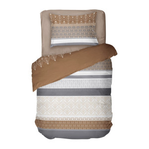 Единичен спален комплект Кафяво - Ранфорс Браун