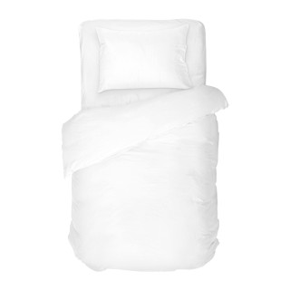 Единичен спален комплект в бяло -Памучен сатен