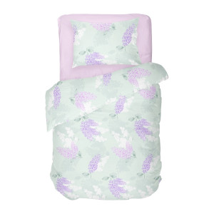 Единичен спален комплект Люляци - Ранфорс