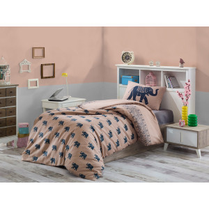 Спално бельо за единично легло Слончета - Ранфорс Спално бельо за единично легло Слончета - Ранфорс