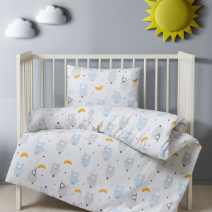 Бебешки спален комплект Овчици - Фин памук