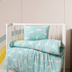 Бебешки спален комплект Зайчета - Фин памук