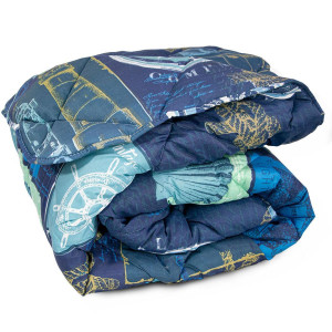 Олекотена завивка с морски мотиви - 150х210 см.
