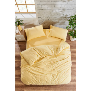 Единичен спален комплект Ранфорс - жълто
