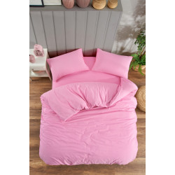 Единичен спален комплект Ранфорс - розово