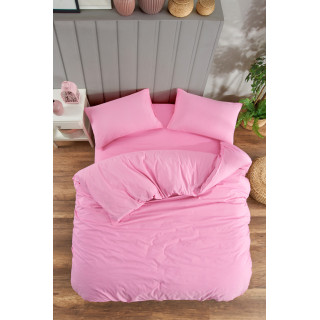 Единичен спален комплект Ранфорс - розово