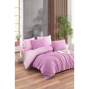 Единичен спален комплект Пепел и Лилаво - Ранфорс Единичен спален комплект Пепел и Лилаво - Ранфорс