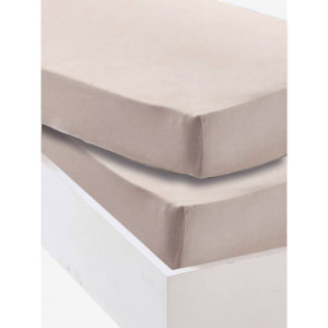 2бр. Еластични чаршафи с ластик в бежово