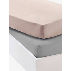 2бр. Еластични чаршафи с ластик в сиво и бежово