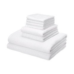 Комплект 6 броя бели хавлиени кърпи