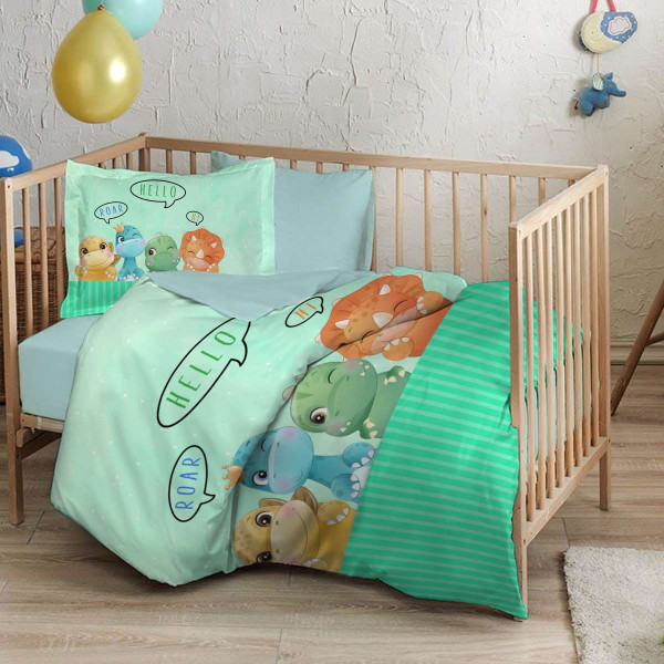 Спално бельо за бебе Dino Green