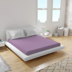 Еластичен долен чаршаф с ластик от ранфорс Lilac