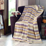 Вафлено одеяло от памук Beige And Lilac Stripes