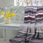 Вафлено одеяло от памук Bordo And Gray Stripes
