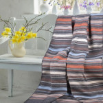 Вафлено одеяло от памук Orange And Gray Stripes