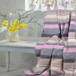 Вафлено одеяло от памук Pink And Gray Stripes