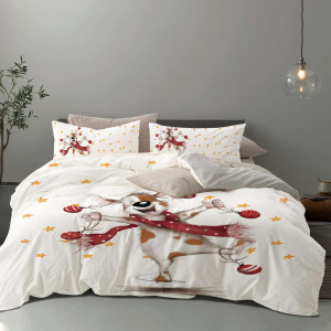 Памучен спален комплект двоен - Christmas Dog