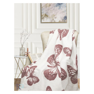 Оригинално одеяло с пеперуди от памук Dusty Pink Оригинално одеяло с пеперуди от памук Dusty Pink