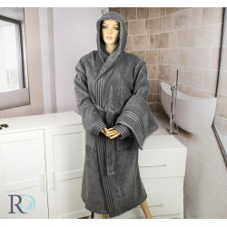 Подаръчен комплект от халат и хавлия от памук 500гр.кв.м. Graphite