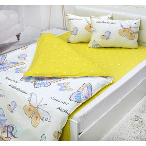 Спален комплект от Памучен Сатен - Пеперуди